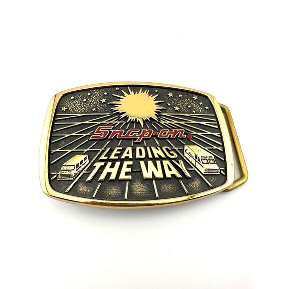 Snap-On 1988 Limited Edition Solid Brass Belt Buckle SSX-1232 Leading The Way - Picture 1 of 8